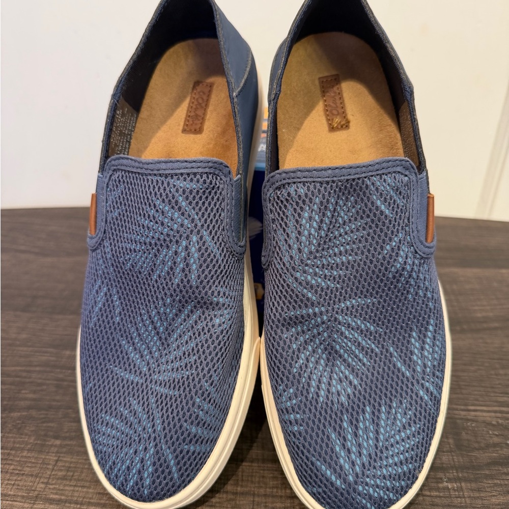 Olukai Pehuea Women's Blue Palm Mesh Slip On Sneakers Size 8 - Picture 2 of 13